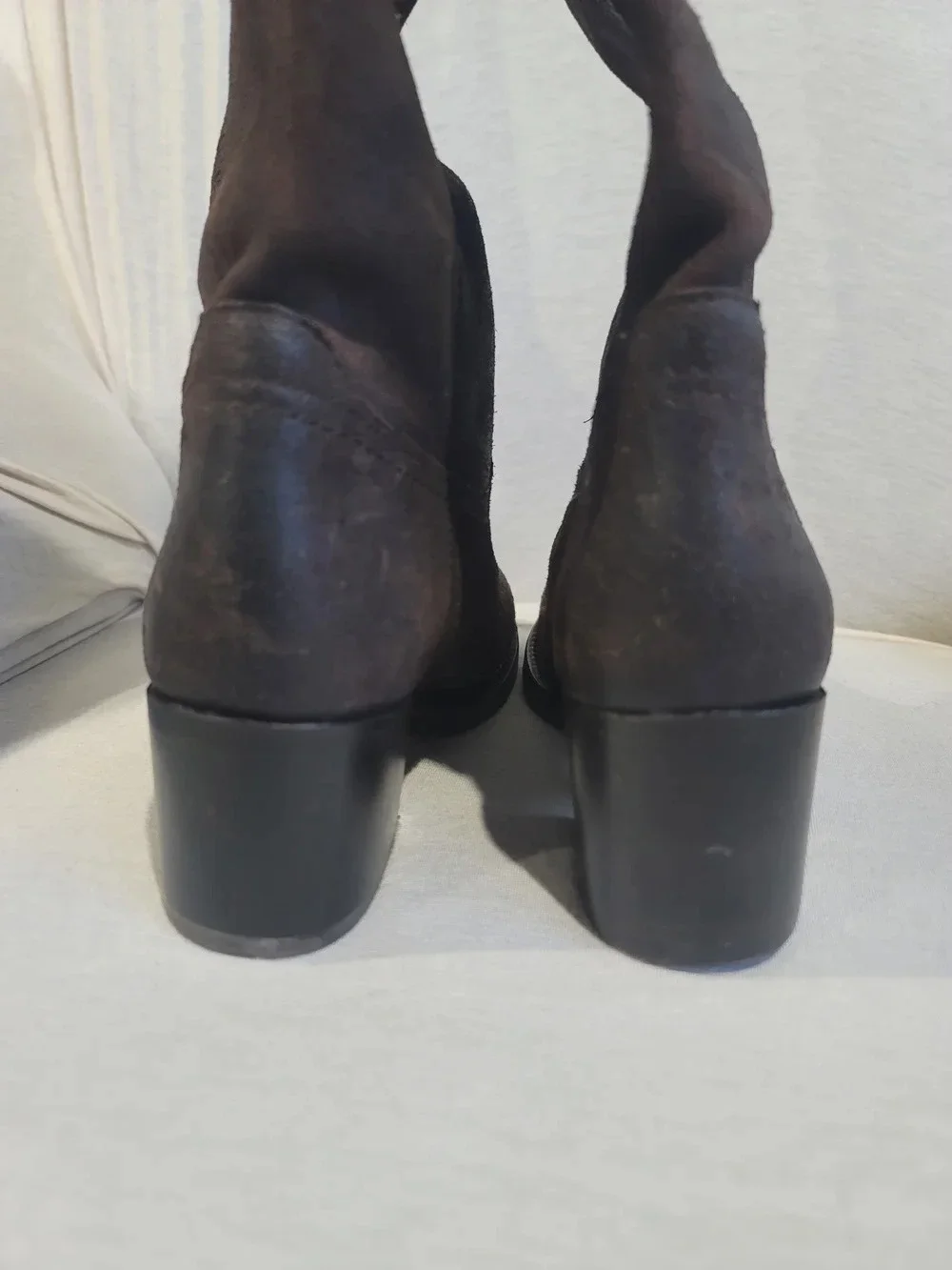 Frye Brown Suede & Leather Tall Boots Size 6.5 EUC